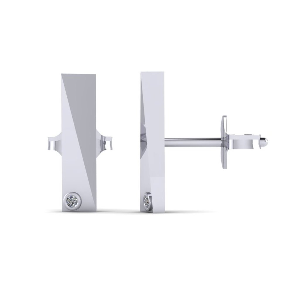 Flex Stud Earrings with Lab Grown Diamonds - Sterling Silver